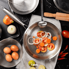 KOOK TEXTURA Fry Pan 24cm Tri-ply Fully Clad Textured Stainless Steel 18/10 Zero Coating SUS 316 Interior 403 Exterior Non-toxic PFOA PTFE Free Grafir Nama Engrave Gift Housewarming Wedding Birthday Hampers