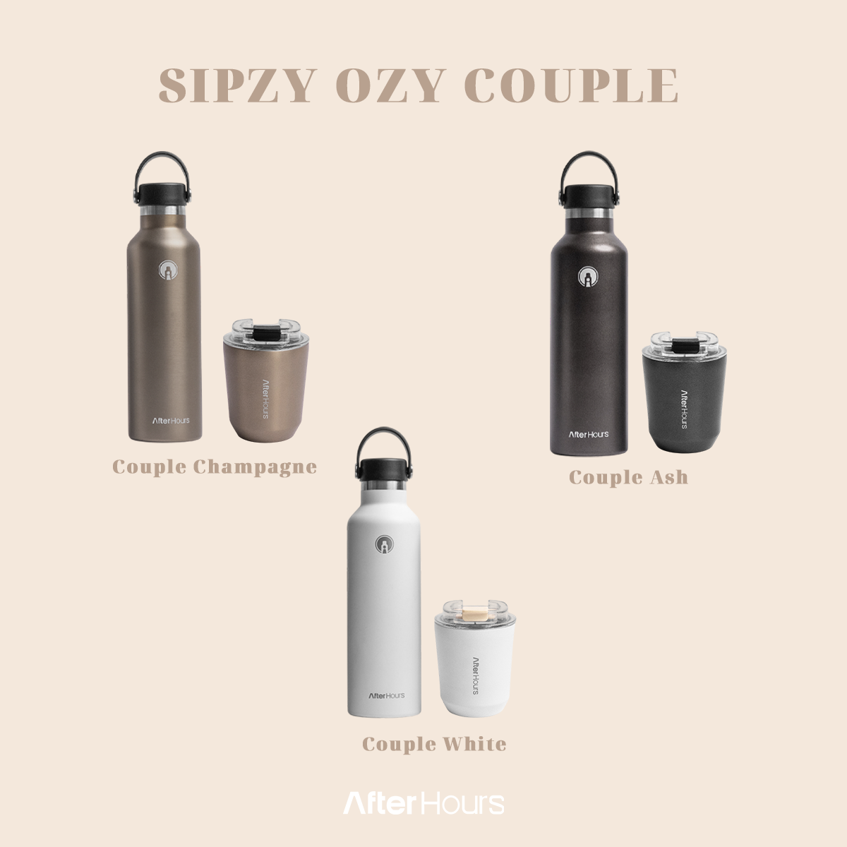 [COUPLE] SIPZY OZY - Tumbler Set Cup 250ml Jug 800ml Bundle SUS304 BPA Free Tahan Panas Dingin Kedap Antibocor Valentine Gift