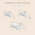 DASHI EXPAND CLEAR - Drawers Organizer Adjustable Kotak Penyimpanan Laci Panjang Pendek Bisa Diatur Pembatas Divider