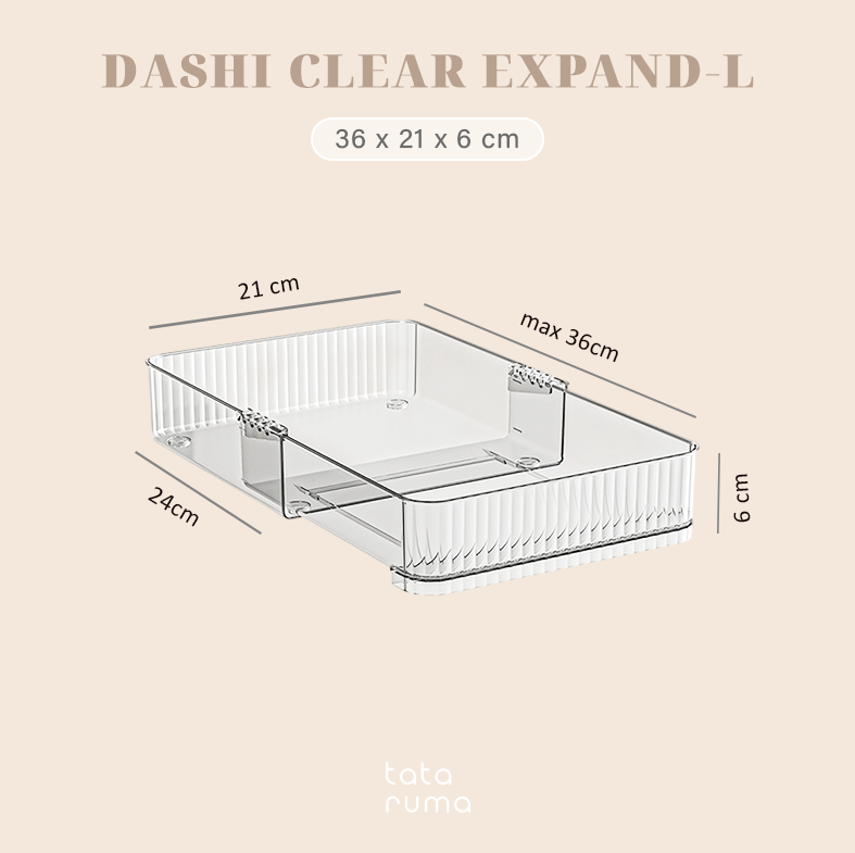 DASHI EXPAND CLEAR - Drawers Organizer Adjustable Kotak Penyimpanan Laci Panjang Pendek Bisa Diatur Pembatas Divider