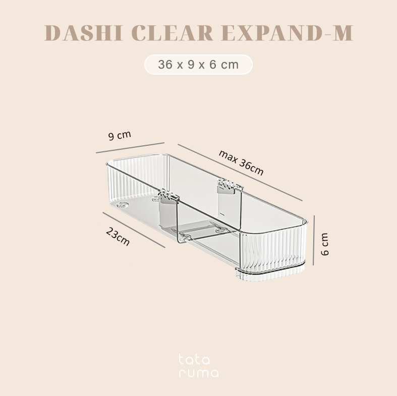 DASHI EXPAND CLEAR - Drawers Organizer Adjustable Kotak Penyimpanan Laci Panjang Pendek Bisa Diatur Pembatas Divider