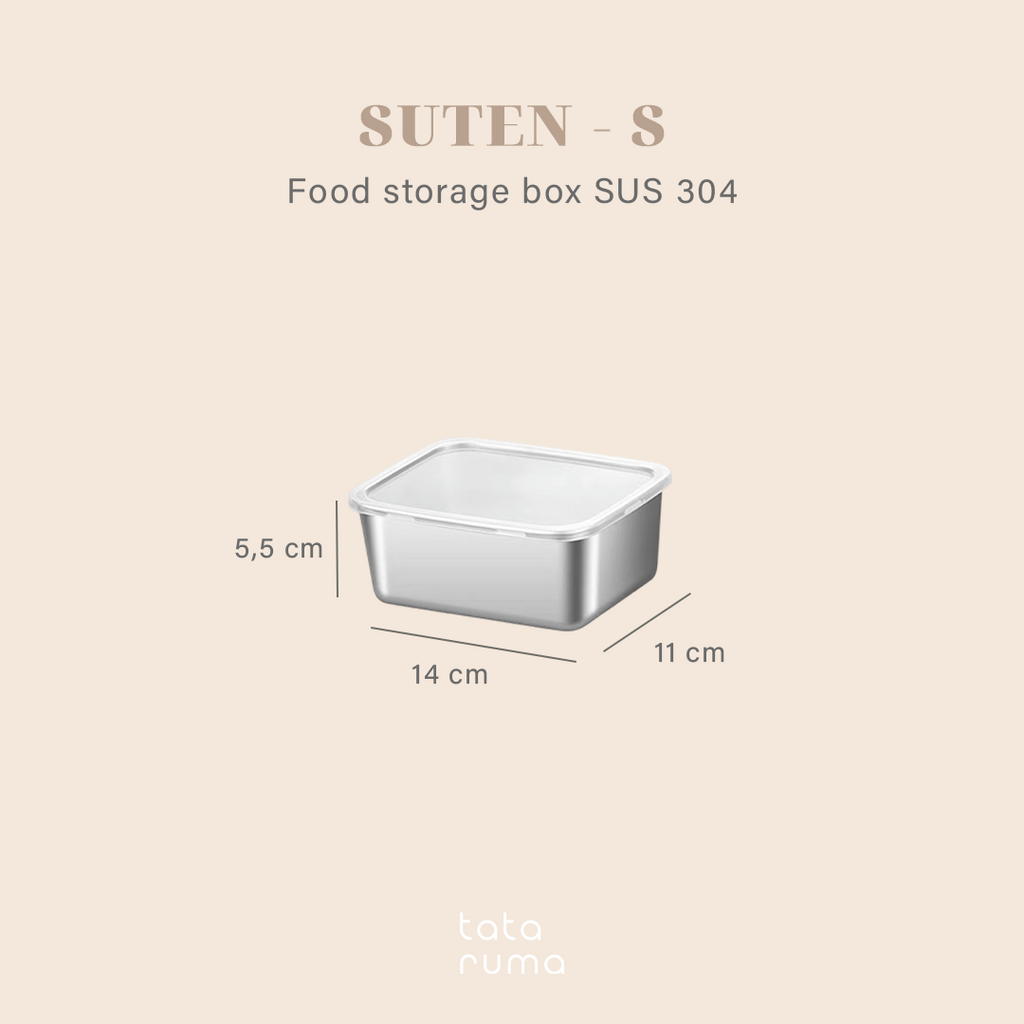 SUTEN - Food Box Storage Stainless Steel 304 Penyimpanan Makanan Kulkas dengan Penutup