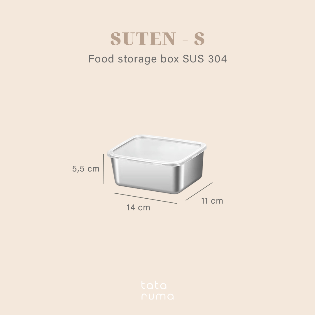 SUTEN - Food Box Storage Stainless Steel 304 Penyimpanan Makanan Kulkas dengan Penutup