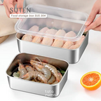 SUTEN - Food Box Storage Stainless Steel 304 Penyimpanan Makanan Kulkas dengan Penutup