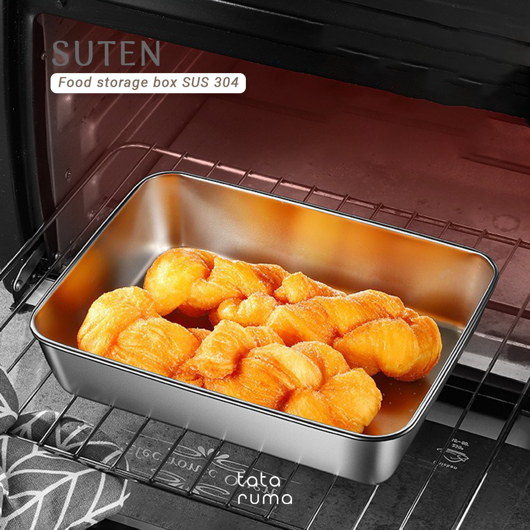 SUTEN - Food Box Storage Stainless Steel 304 Penyimpanan Makanan Kulkas dengan Penutup