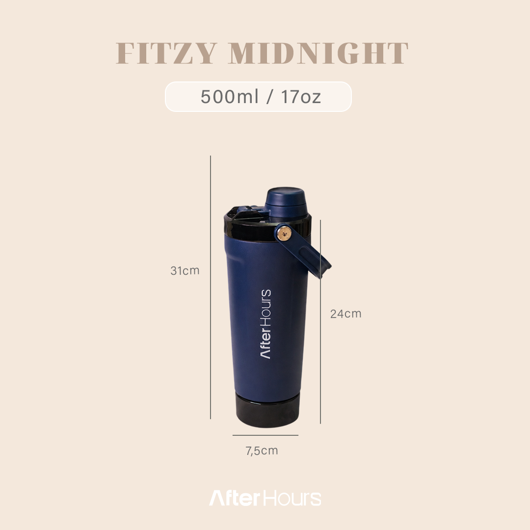 FITZY - Protein Shaker Stainless 304 Kedap Antibocor 500ml Tahan Panas 12 Jam Dingin 24 Jam Botol Steel Vacuum AFTER HOURS
