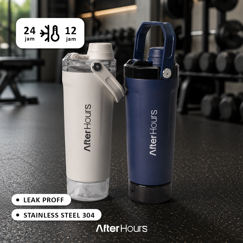 FITZY - Protein Shaker Stainless 304 Kedap Antibocor 500ml Tahan Panas 12 Jam Dingin 24 Jam Botol Steel Vacuum AFTER HOURS