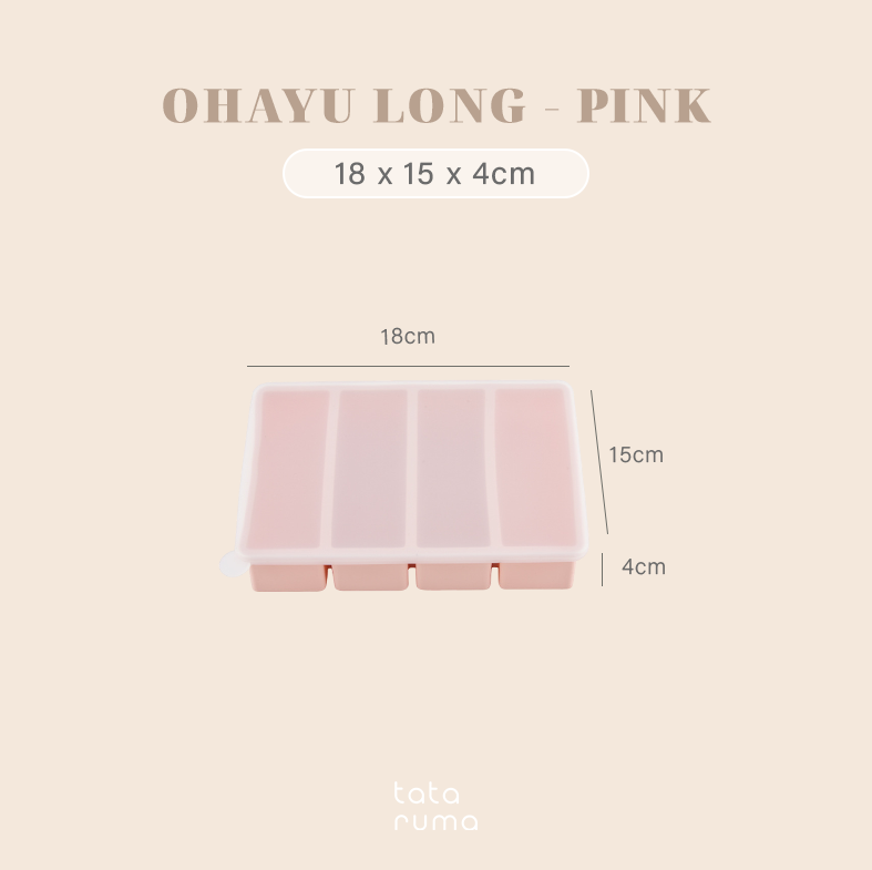 OHAYU LONG - Cetakan Wadah MPASI/Kaldu/Es Batu BPA FREE Sekat Food Prep Nasi Lauk Porsian Silicone Tahan Panas Dingin