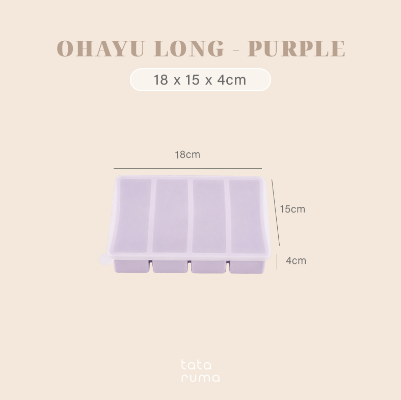 OHAYU LONG - Cetakan Wadah MPASI/Kaldu/Es Batu BPA FREE Sekat Food Prep Nasi Lauk Porsian Silicone Tahan Panas Dingin