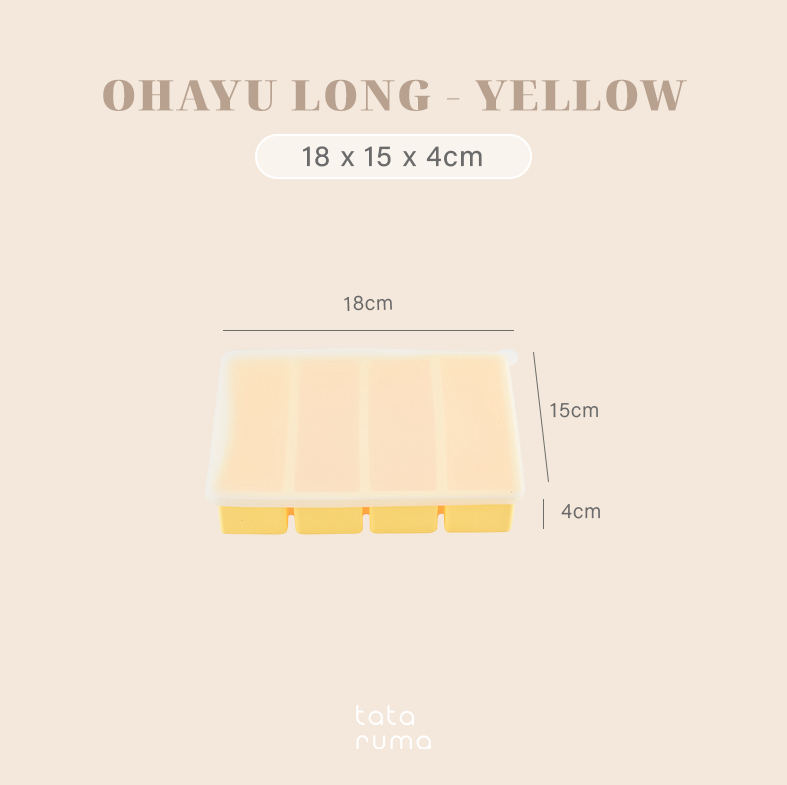 OHAYU LONG - Cetakan Wadah MPASI/Kaldu/Es Batu BPA FREE Sekat Food Prep Nasi Lauk Porsian Silicone Tahan Panas Dingin