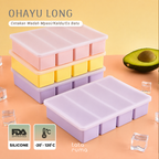 OHAYU LONG - Cetakan Wadah MPASI/Kaldu/Es Batu BPA FREE Sekat Food Prep Nasi Lauk Porsian Silicone Tahan Panas Dingin