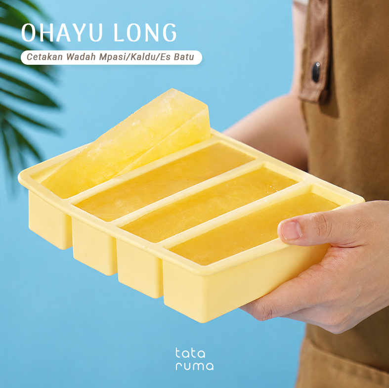 OHAYU LONG - Cetakan Wadah MPASI/Kaldu/Es Batu BPA FREE Sekat Food Prep Nasi Lauk Porsian Silicone Tahan Panas Dingin