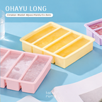 OHAYU LONG - Cetakan Wadah MPASI/Kaldu/Es Batu BPA FREE Sekat Food Prep Nasi Lauk Porsian Silicone Tahan Panas Dingin