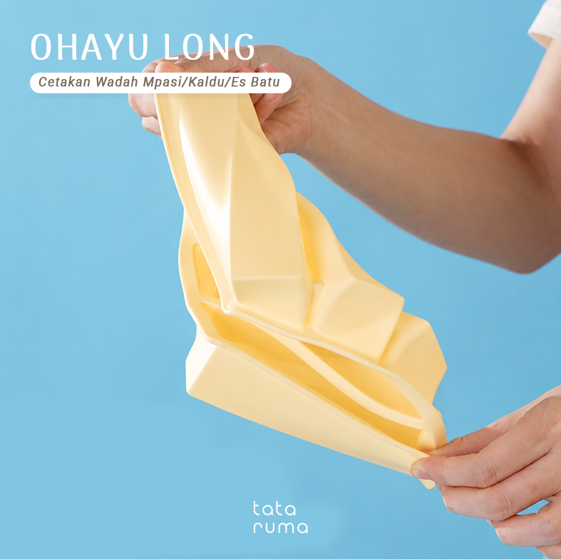 OHAYU LONG - Cetakan Wadah MPASI/Kaldu/Es Batu BPA FREE Sekat Food Prep Nasi Lauk Porsian Silicone Tahan Panas Dingin