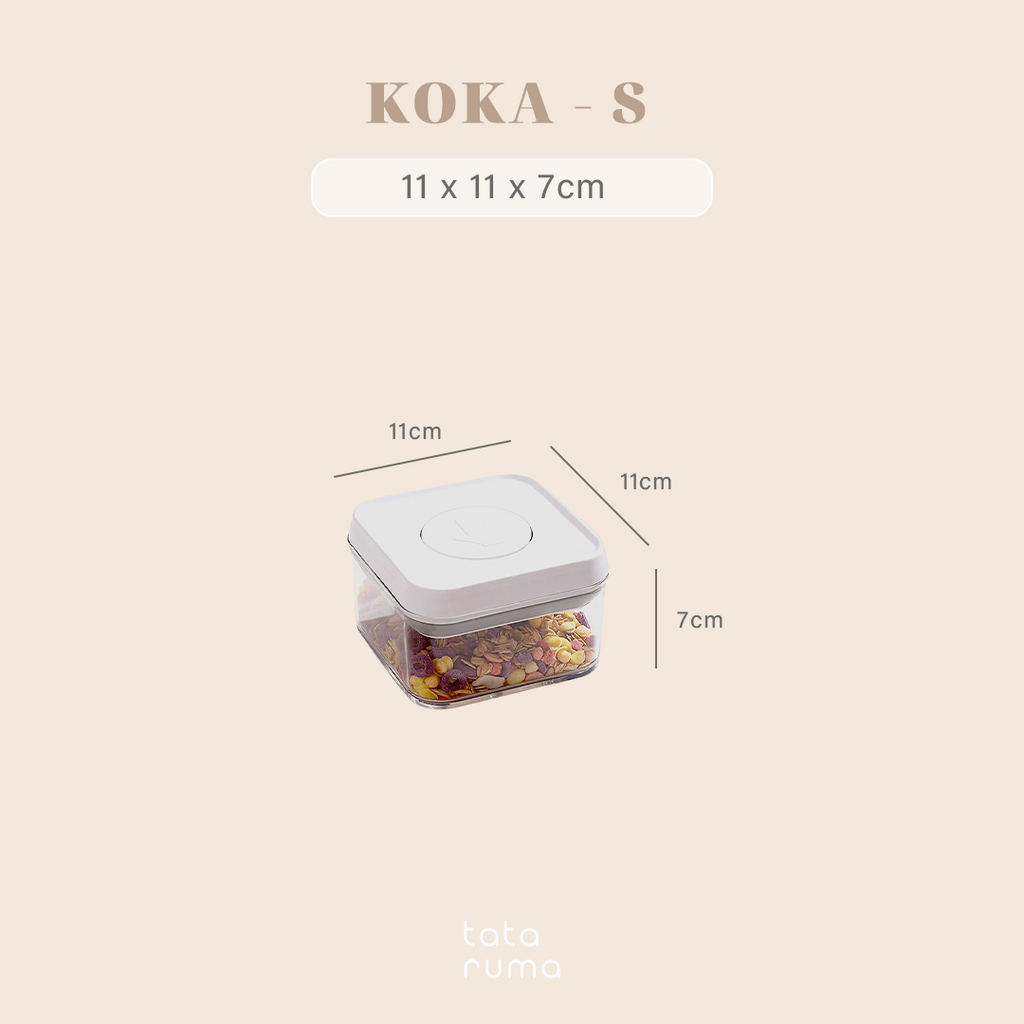 KOKA - Toples Wadah Cemilan Snack Press-Type Sealed Jar Minimalis Estetik Transparan Bening Clear Storage Jar Food Container
