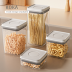 KOKA - Toples Wadah Cemilan Snack Press-Type Sealed Jar Minimalis Estetik Transparan Bening Clear Storage Jar Food Container