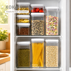 KOKA - Toples Wadah Cemilan Snack Press-Type Sealed Jar Minimalis Estetik Transparan Bening Clear Storage Jar Food Container