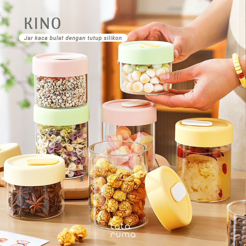 KINO - Wadah Kaca Borosilikat Jar Kaca Mpasi Kaldu Anak Simpan Makanan dan lainnya