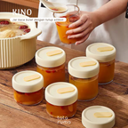 KINO - Wadah Kaca Borosilikat Jar Kaca Mpasi Kaldu Anak Simpan Makanan dan lainnya
