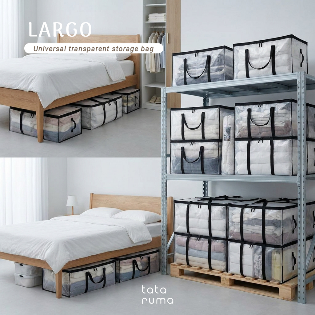 LARGO - Universal Transparent Storage Bag Tas Selimut Bedcover Baju Besar Jinjing