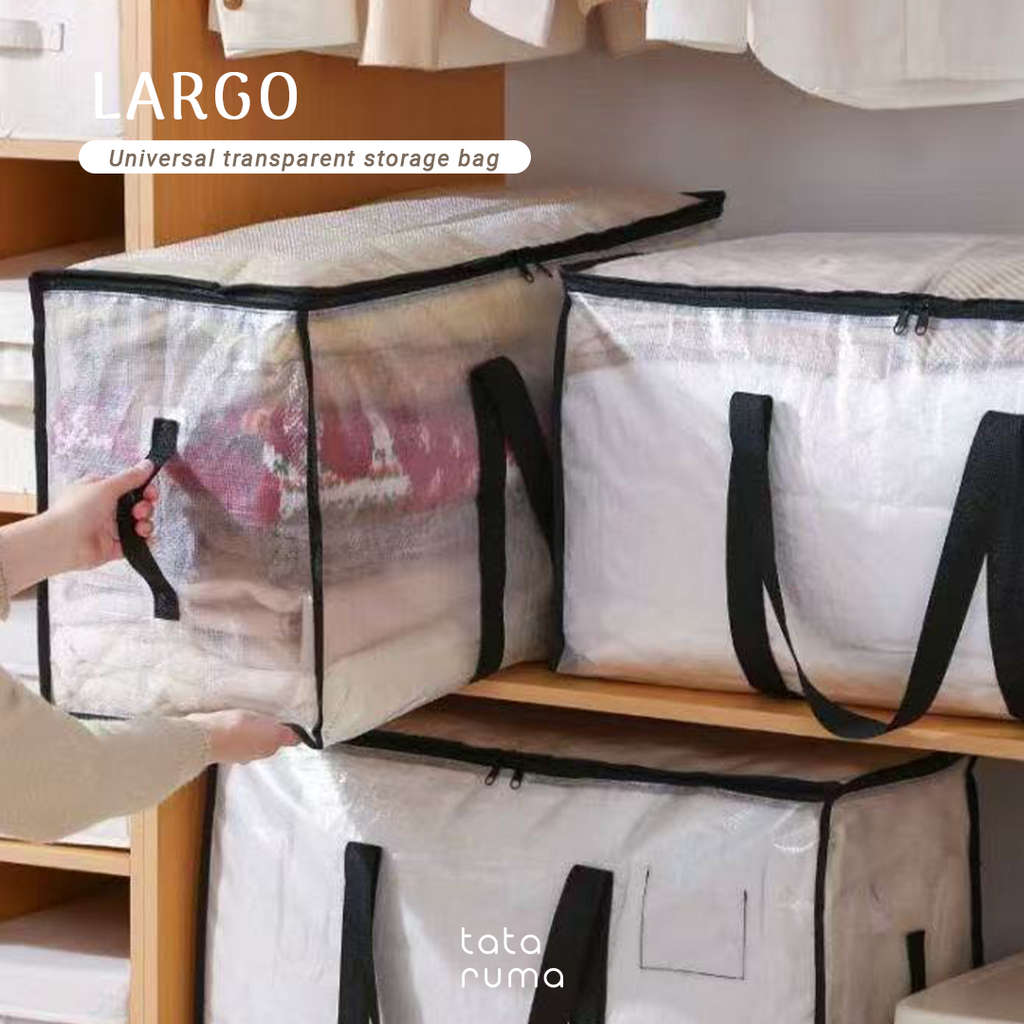 LARGO - Universal Transparent Storage Bag Tas Selimut Bedcover Baju Besar Jinjing