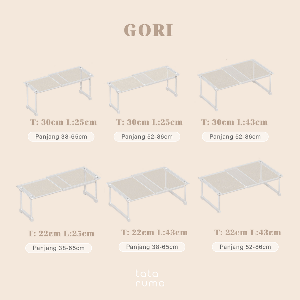 GORI - Rak Sekat Lemari Baju Penyimpanan Serbaguna Partisi Adjustable dan Stackable