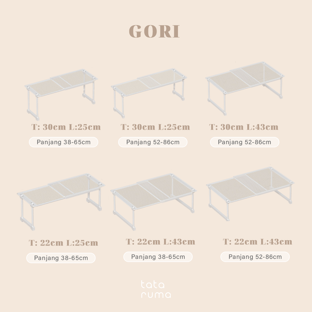 GORI - Rak Sekat Lemari Baju Penyimpanan Serbaguna Partisi Adjustable dan Stackable