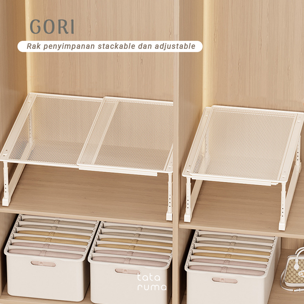 GORI - Rak Sekat Lemari Baju Penyimpanan Serbaguna Partisi Adjustable dan Stackable