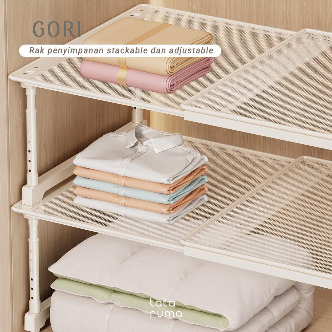 GORI - Rak Sekat Lemari Baju Penyimpanan Serbaguna Partisi Adjustable dan Stackable