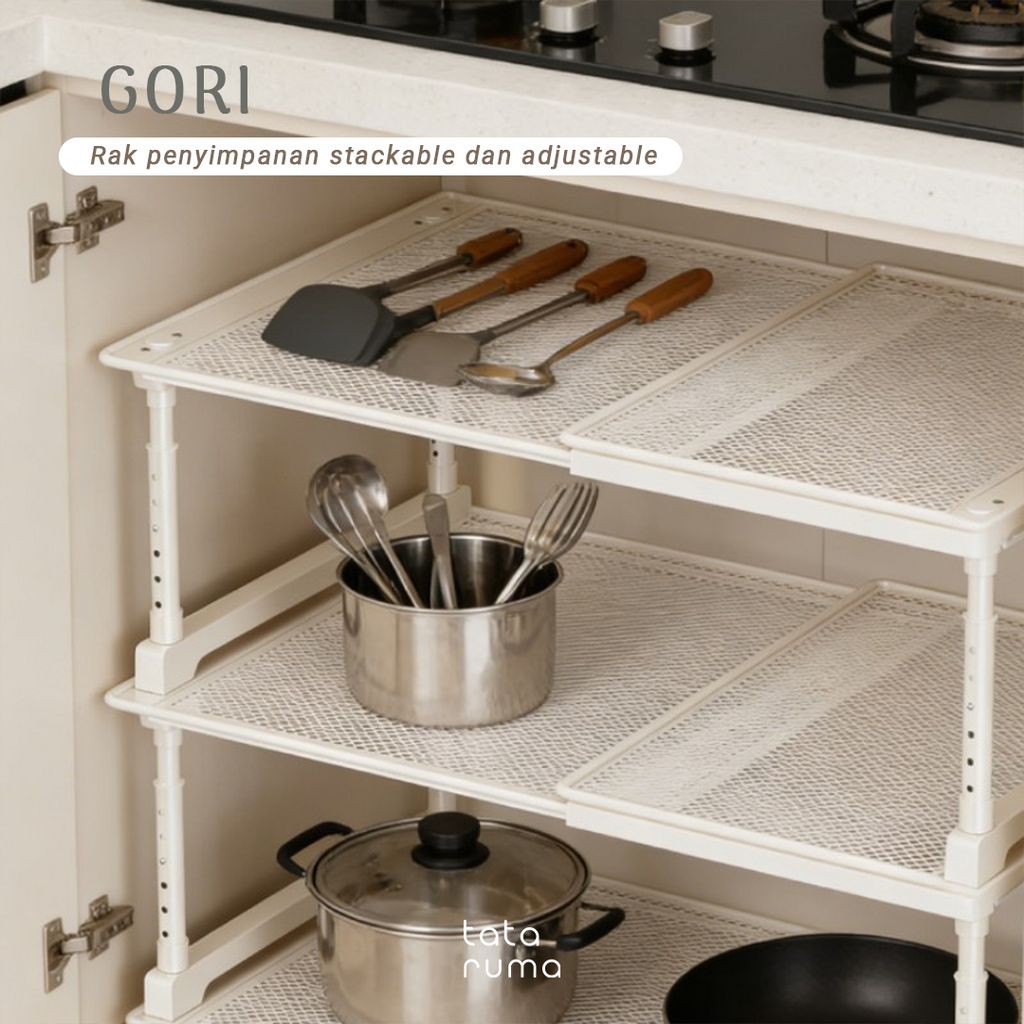 GORI - Rak Sekat Lemari Baju Penyimpanan Serbaguna Partisi Adjustable dan Stackable
