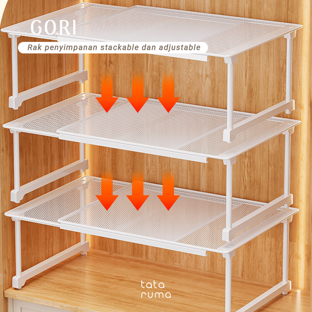 GORI - Rak Sekat Lemari Baju Penyimpanan Serbaguna Partisi Adjustable dan Stackable