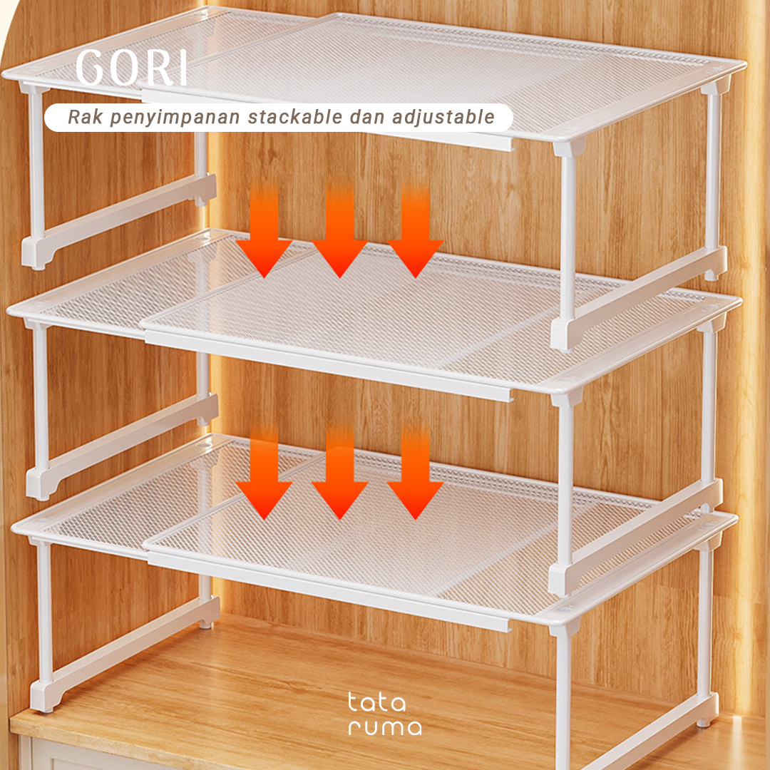 GORI - Rak Sekat Lemari Baju Penyimpanan Serbaguna Partisi Adjustable dan Stackable