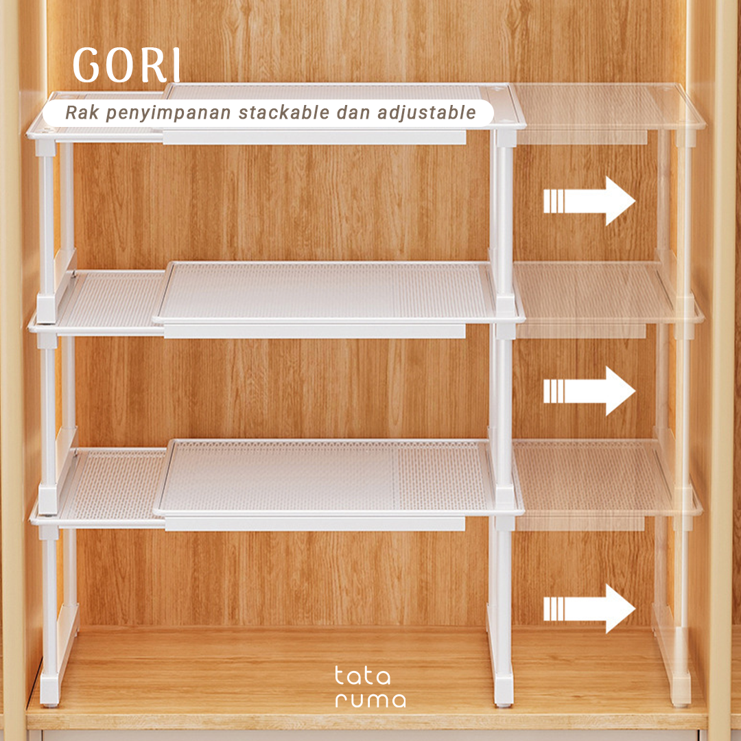 GORI - Rak Sekat Lemari Baju Penyimpanan Serbaguna Partisi Adjustable dan Stackable