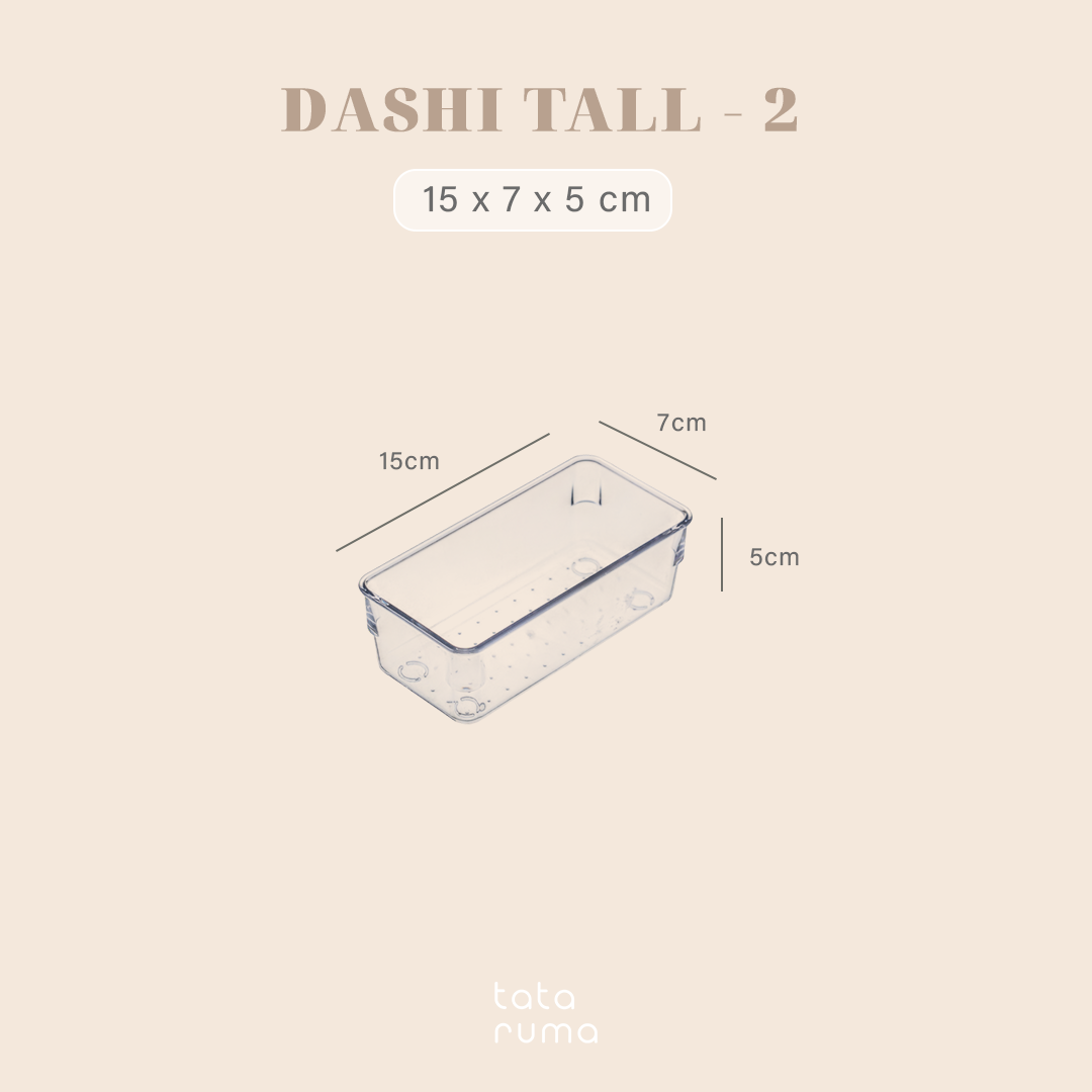 DASHI TALL - Drawer Organizer Transparent Storage Box Kotak Penyimpanan Sekat Divider Pembatas Laci