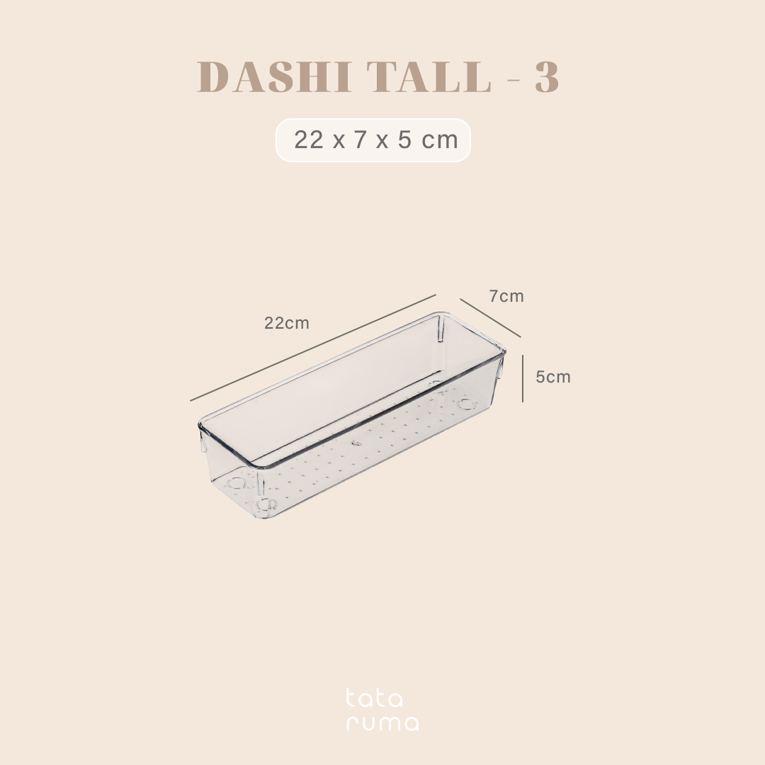 DASHI TALL - Drawer Organizer Transparent Storage Box Kotak Penyimpanan Sekat Divider Pembatas Laci