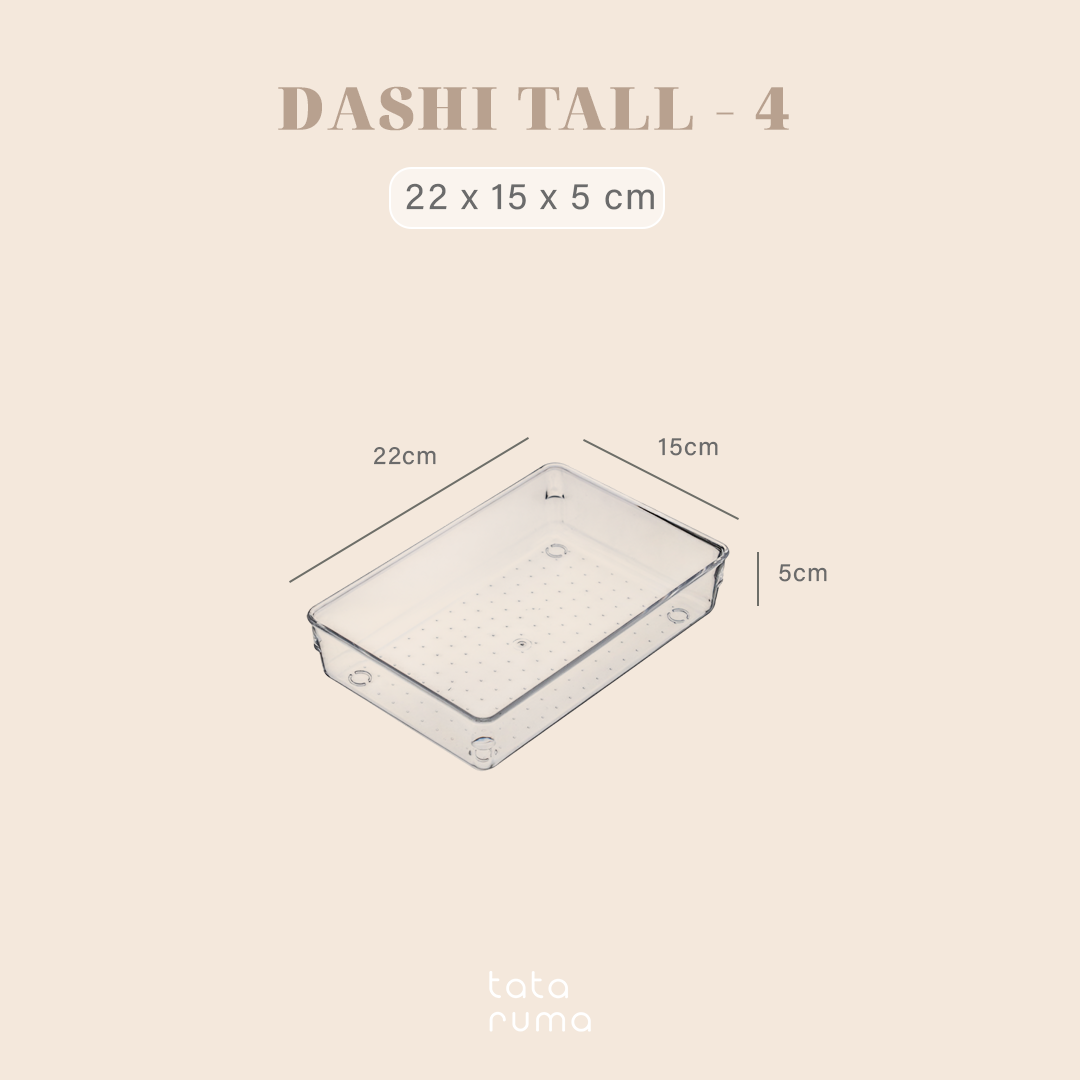 DASHI TALL - Drawer Organizer Transparent Storage Box Kotak Penyimpanan Sekat Divider Pembatas Laci