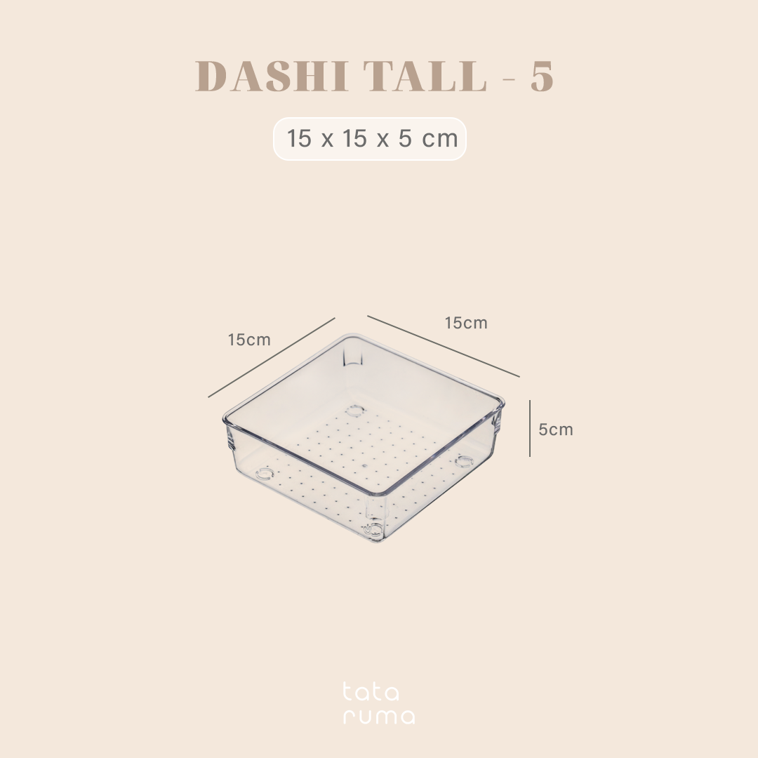 DASHI TALL - Drawer Organizer Transparent Storage Box Kotak Penyimpanan Sekat Divider Pembatas Laci