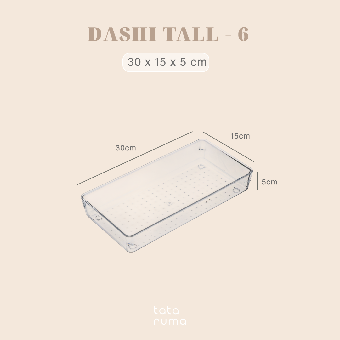 DASHI TALL - Drawer Organizer Transparent Storage Box Kotak Penyimpanan Sekat Divider Pembatas Laci