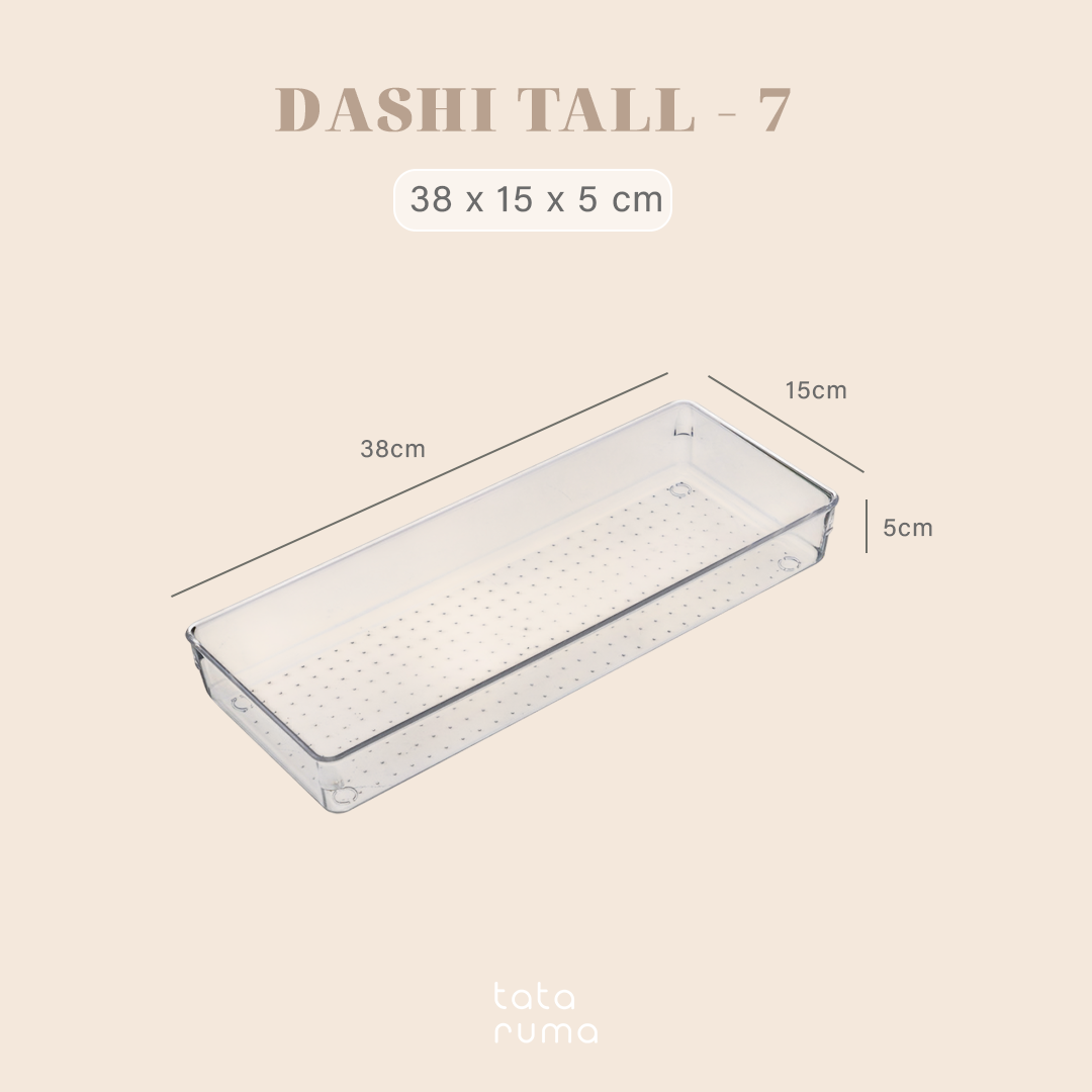 DASHI TALL - Drawer Organizer Transparent Storage Box Kotak Penyimpanan Sekat Divider Pembatas Laci
