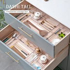 DASHI TALL - Drawer Organizer Transparent Storage Box Kotak Penyimpanan Sekat Divider Pembatas Laci