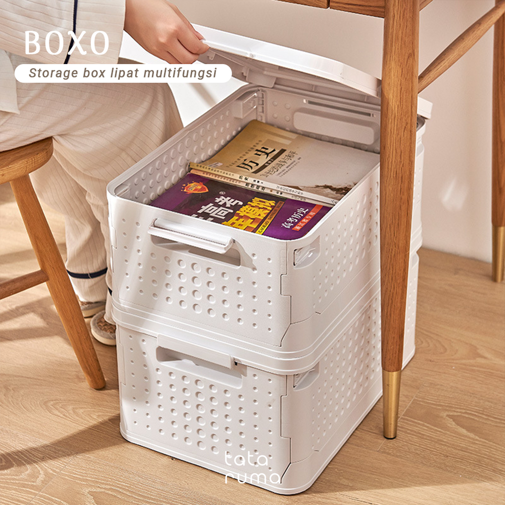 BOXO - Storage Box Stackable Lipat Simpan Buku, Snack, Mainan, Baju dan lainnya Serbaguna Multifungsi