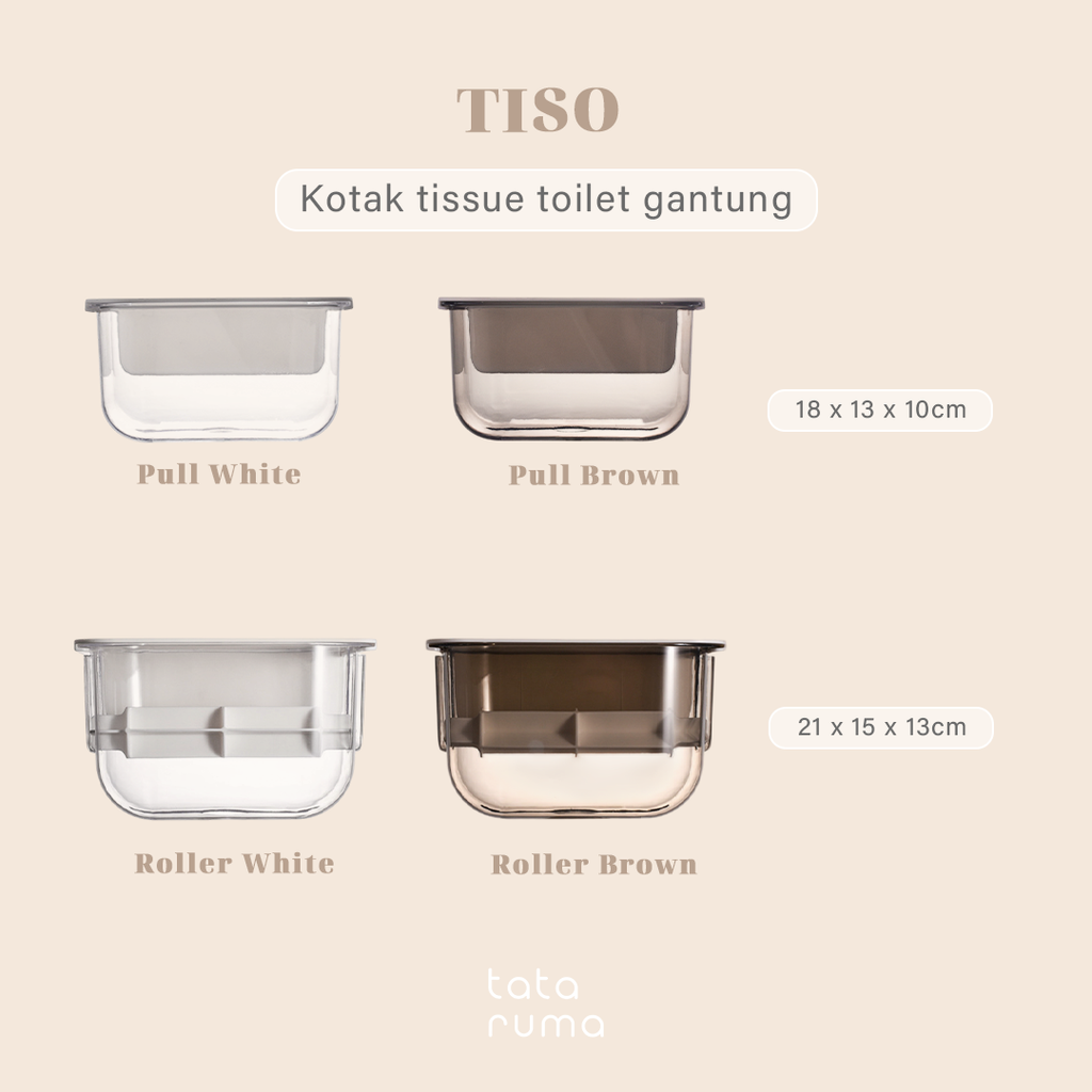 TISO - Kotak Gantung Tissue Toilet Kamar Mandi Tempel Dinding Tanpa Bor
