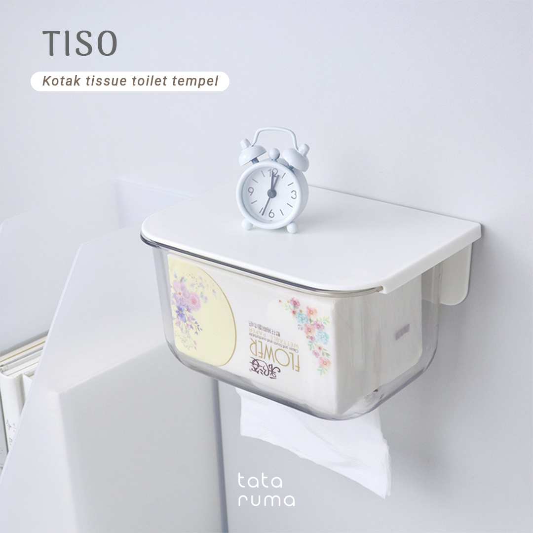 TISO - Kotak Gantung Tissue Toilet Kamar Mandi Tempel Dinding Tanpa Bor