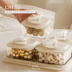 CHESU - Toples Cemilan Snack Permen Wadah Nampan Lebaran Motif Serat Kayu