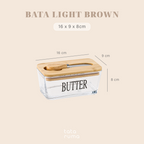 BATA - Glass Butter Dish with Knife Tempat Butter Mentega Kaca dengan Pisau