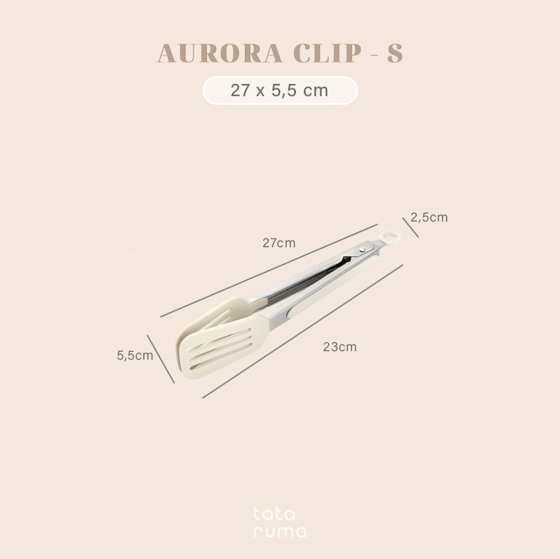 AURORA - Penjepit Capitan Silikon Dapur Makanan BBQ Stainless Steel