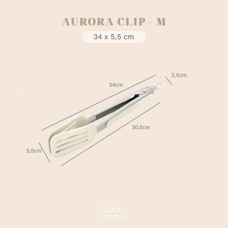 AURORA - Penjepit Capitan Silikon Dapur Makanan BBQ Stainless Steel