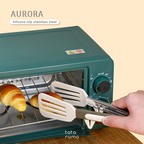 AURORA - Penjepit Capitan Silikon Dapur Makanan BBQ Stainless Steel