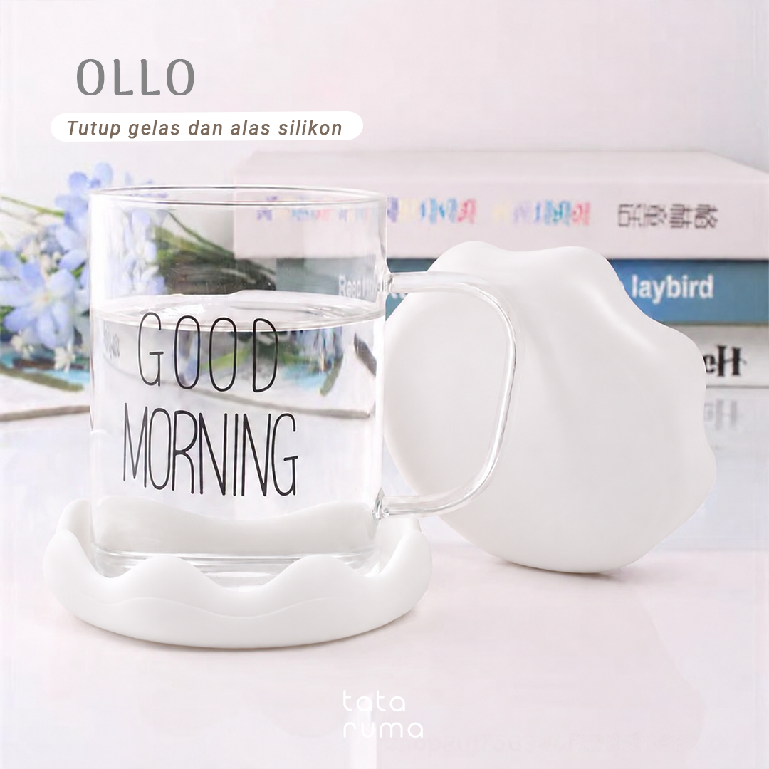 OLLO - Cup Cover Tutup Alas Gelas Cangkir Botol Silikon Estetik