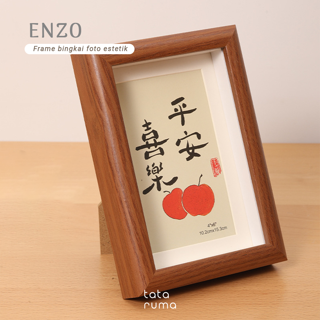ENZO - Frame Bingkai Foto Pigura Kayu 4R/5R Estetik
